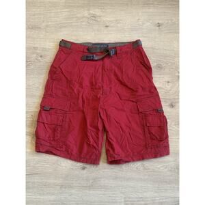 Vintage ABERCROMBIE & FITCH Shorts Mens 32 ( S ) Red Paratrooper Cargo Baggy